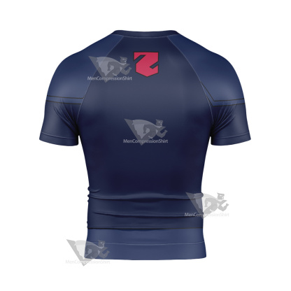 Young Justice Lor Zod Blue Cosplay Short Sleeve Compression Shirt