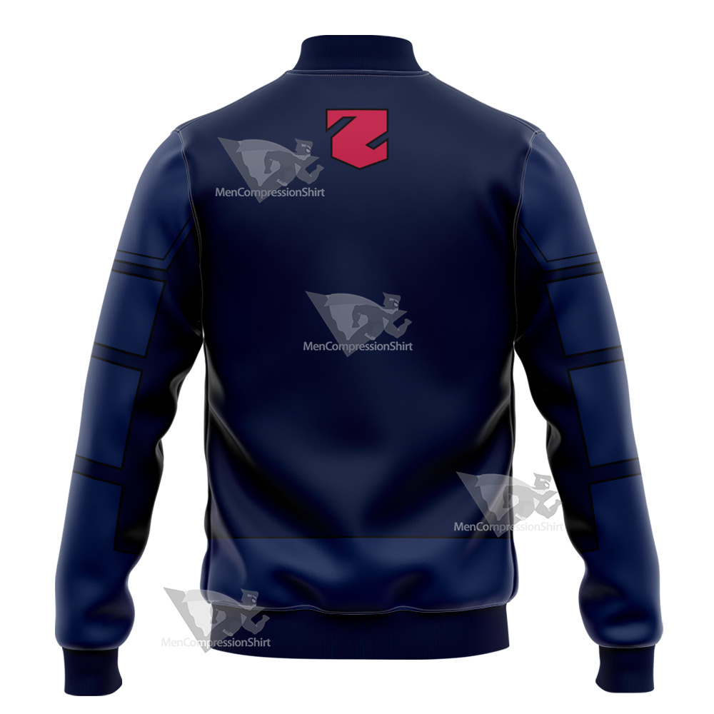 Young Justice Lor Zod Blue Cosplay Varsity Jacket