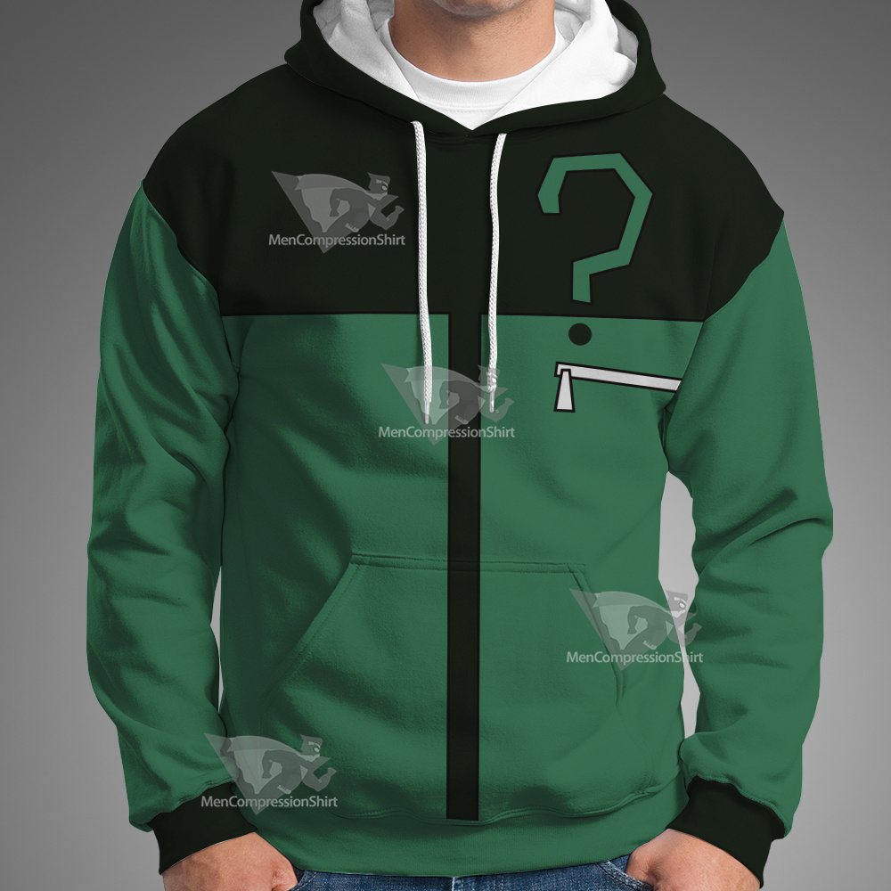 Young Justice Riddler Green Question Mark Cosplay Hoodie