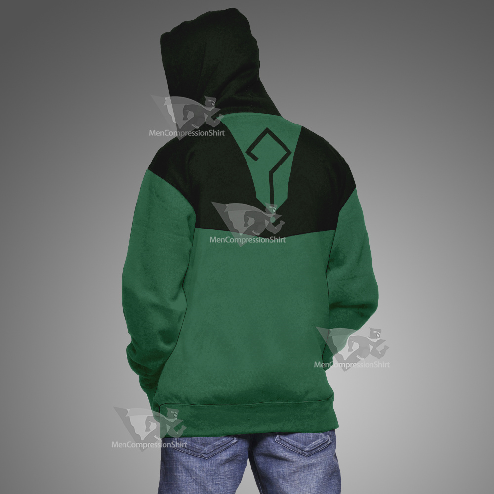 Young Justice Riddler Green Question Mark Cosplay Hoodie