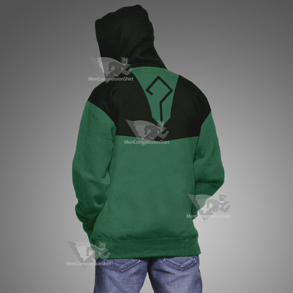 Young Justice Riddler Green Question Mark Cosplay Hoodie