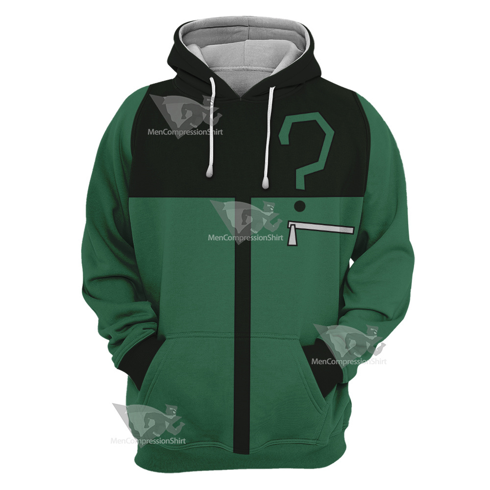 Young Justice Riddler Green Question Mark Cosplay Hoodie