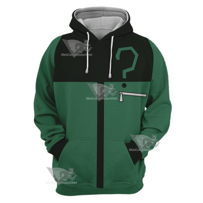 Young Justice Riddler Green Question Mark Cosplay Hoodie