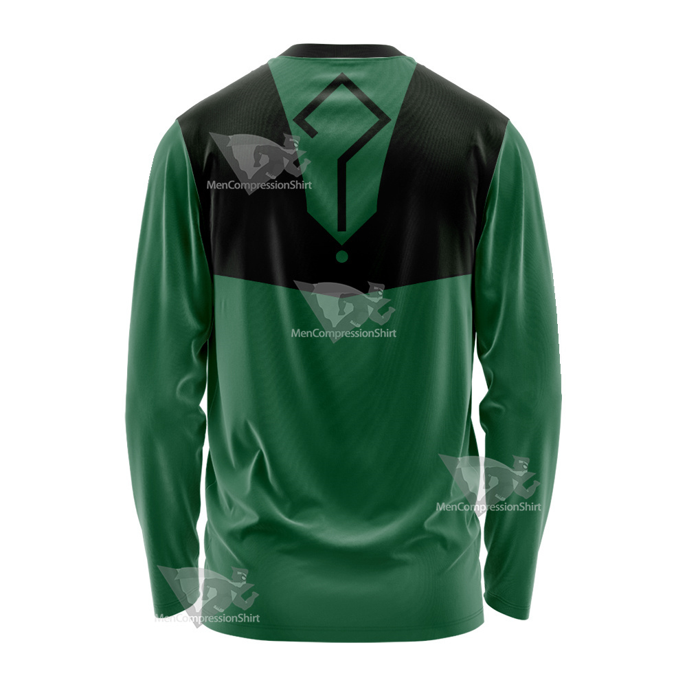 Young Justice Riddler Green Question Mark Cosplay Long Sleeve Shirt