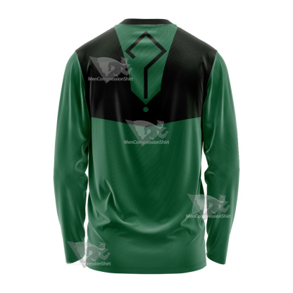 Young Justice Riddler Green Question Mark Cosplay Long Sleeve Shirt