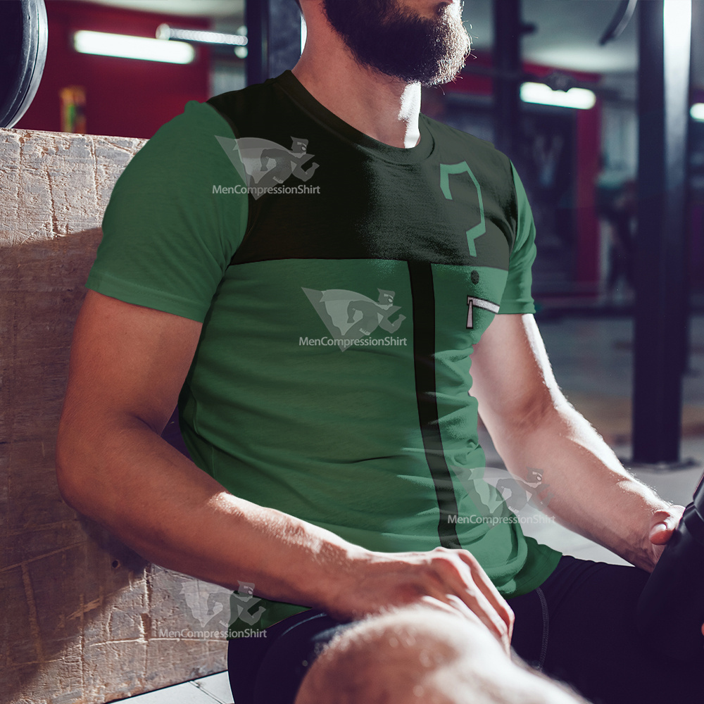 Young Justice Riddler Green Question Mark Cosplay T-Shirt