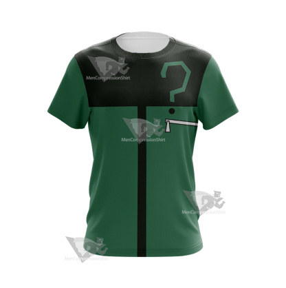 Young Justice Riddler Green Question Mark Cosplay T-Shirt