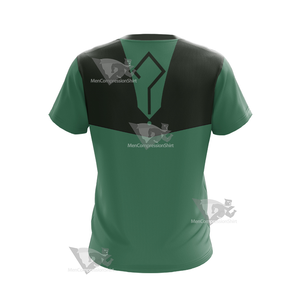 Young Justice Riddler Green Question Mark Cosplay T-Shirt