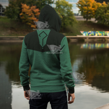 Young Justice Riddler Green Question Mark Cosplay Zip Up Hoodie