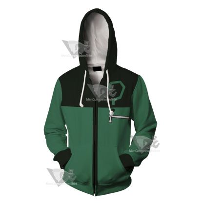 Young Justice Riddler Green Question Mark Cosplay Zip Up Hoodie