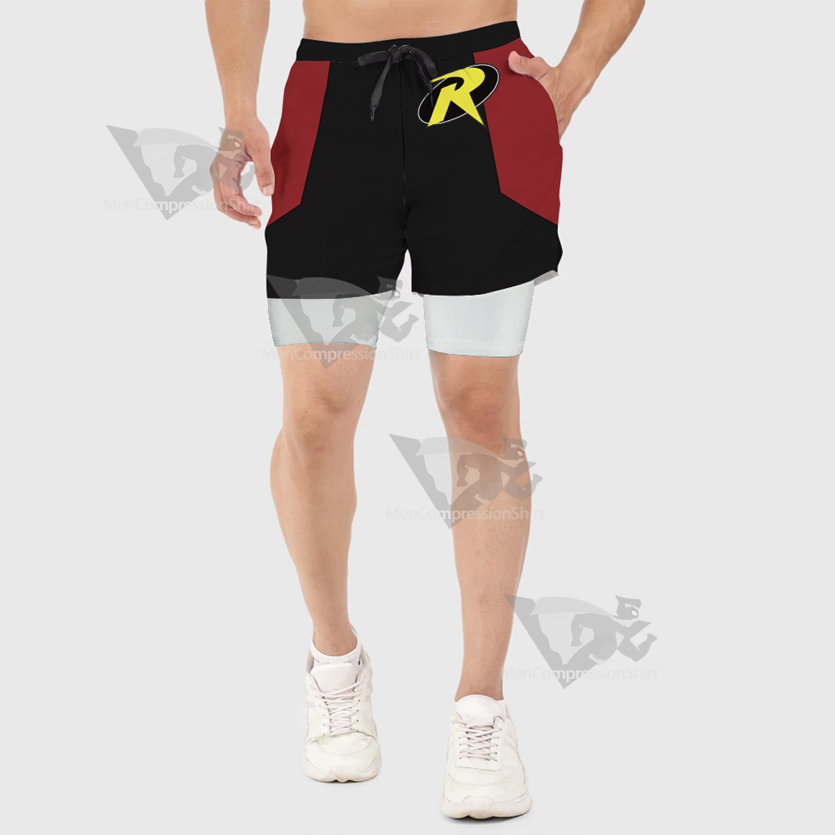 Young Justice Robin Black Men Compression Gym Short-MensCompressionShirt