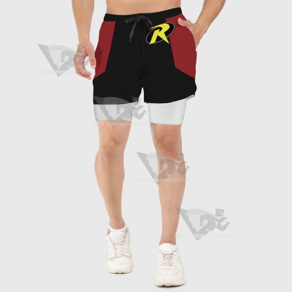 Young Justice Robin Black Men Compression Gym Short-MensCompressionShirt