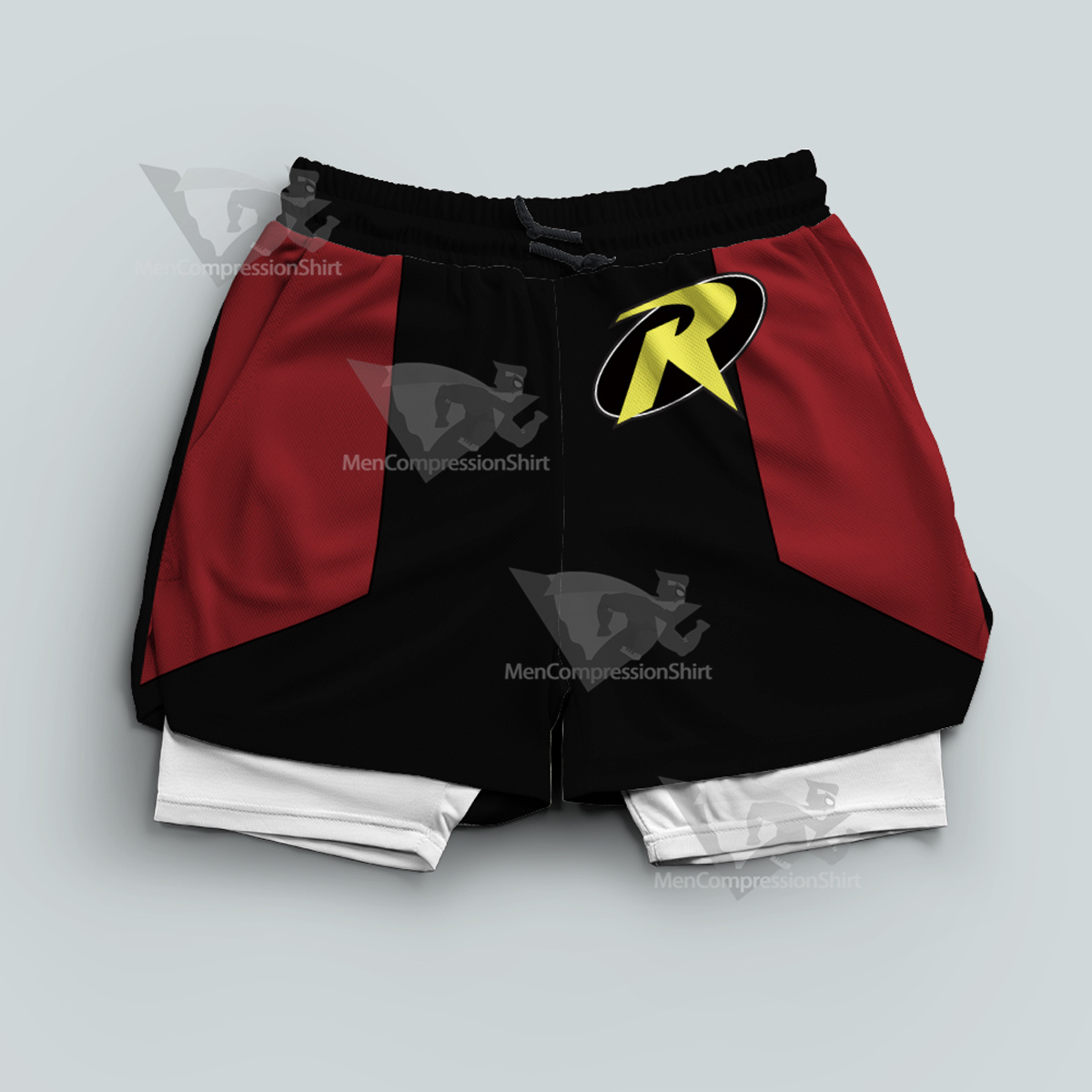 Young Justice Robin Black Men Compression Gym Short-MensCompressionShirt