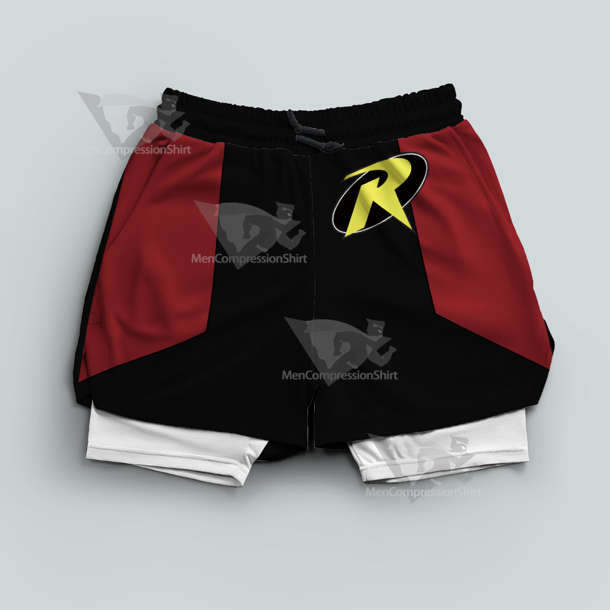 Young Justice Robin Black Men Compression Gym Short-MensCompressionShirt