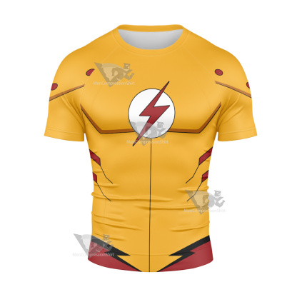 Young Justice The Flash Wally West Short Sleeve Compression Shirt