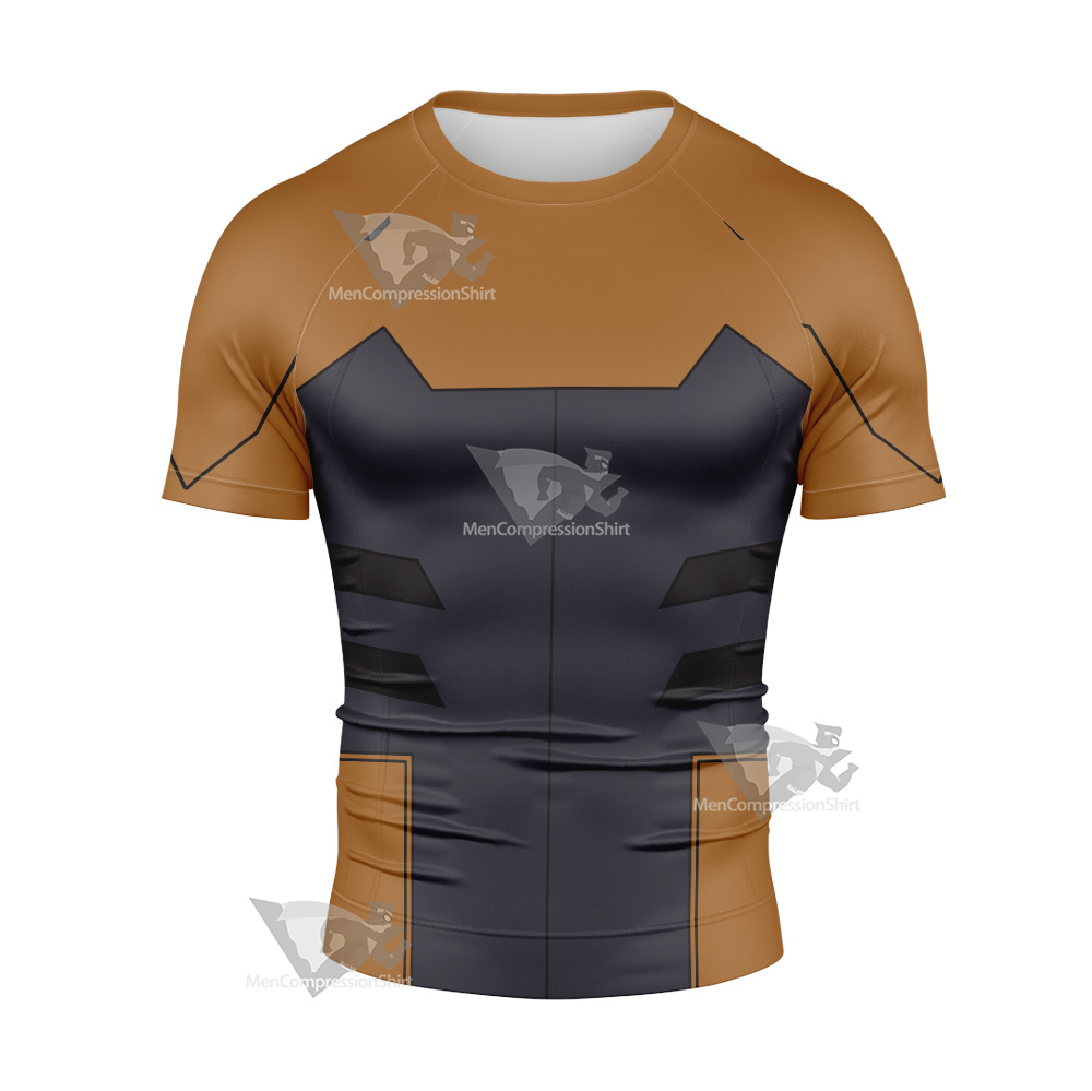 Young Justice Tigress Brown Cosplay Short Sleeve Compression Shirt