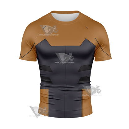Young Justice Tigress Brown Cosplay Short Sleeve Compression Shirt