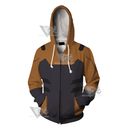Young Justice Tigress Brown Cosplay Zip Up Hoodie