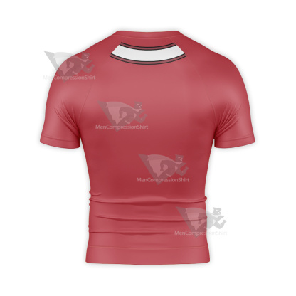 Yu Gi Oh Gx Yuuki Juudai Red Cosplay Short Sleeve Compression Shirt