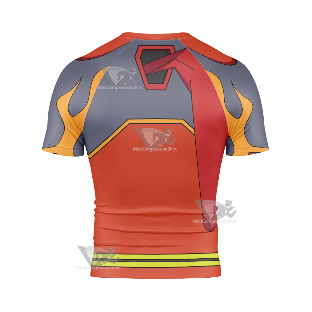Yu Gi Oh Vrains Soulburner Takeru Homura Short Sleeve Compression Shirt