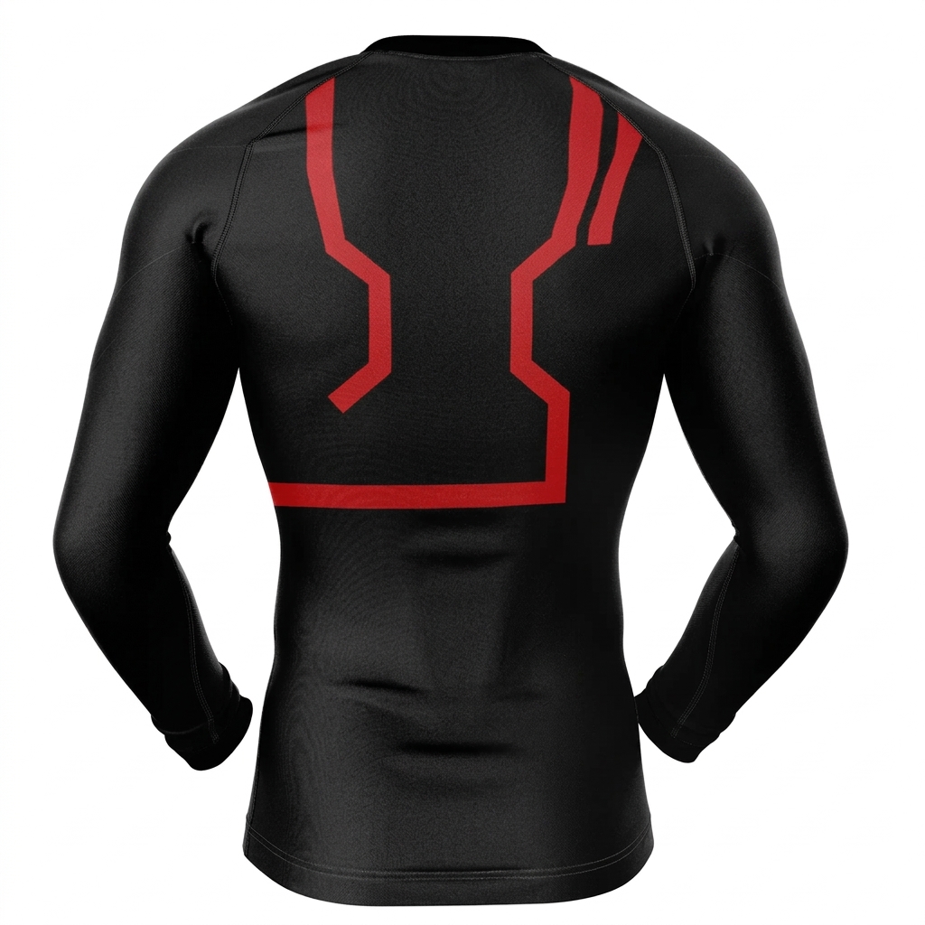 Yugioh Yusei Fudo Red Orange Long Sleeve Compression Shirt