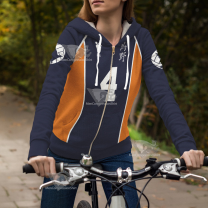 Yuu Nishinoya Haikyuu Cosplay Zip Up Hoodie