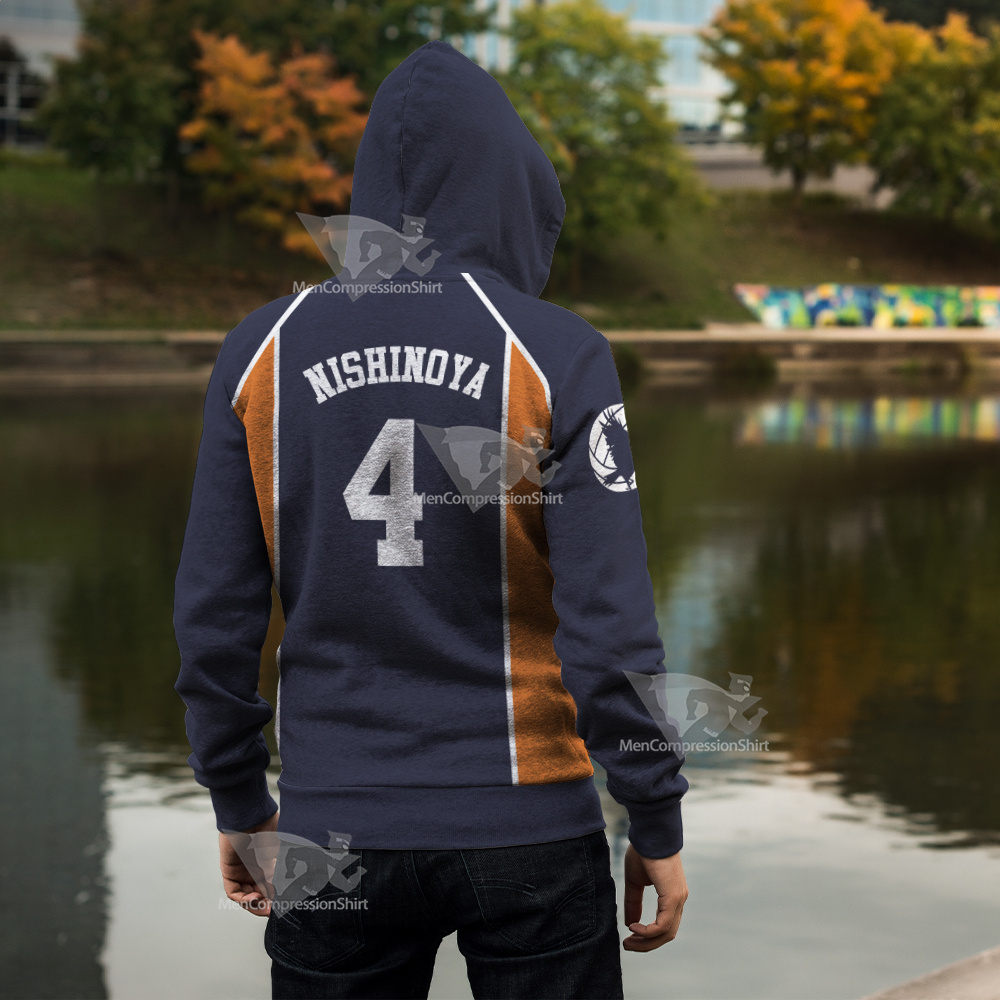 Yuu Nishinoya Haikyuu Cosplay Zip Up Hoodie
