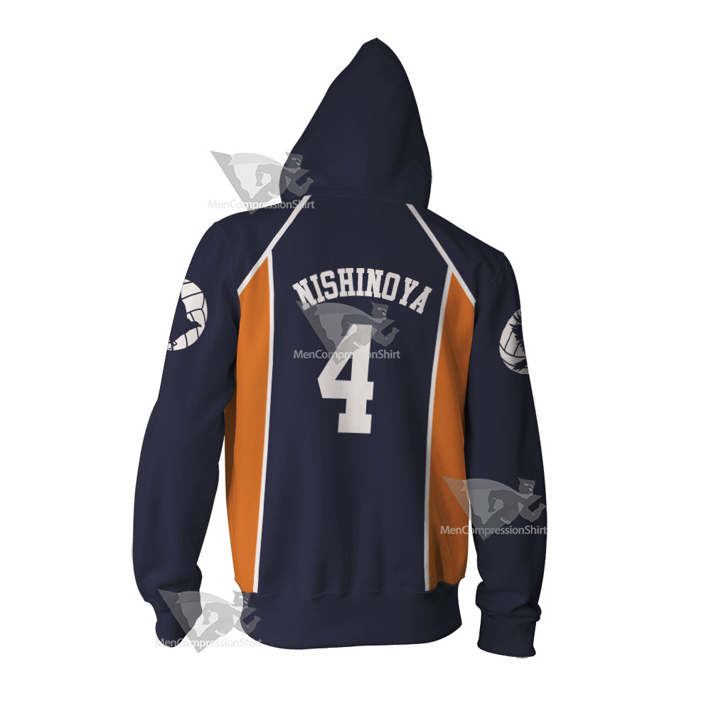 Yuu Nishinoya Haikyuu Cosplay Zip Up Hoodie