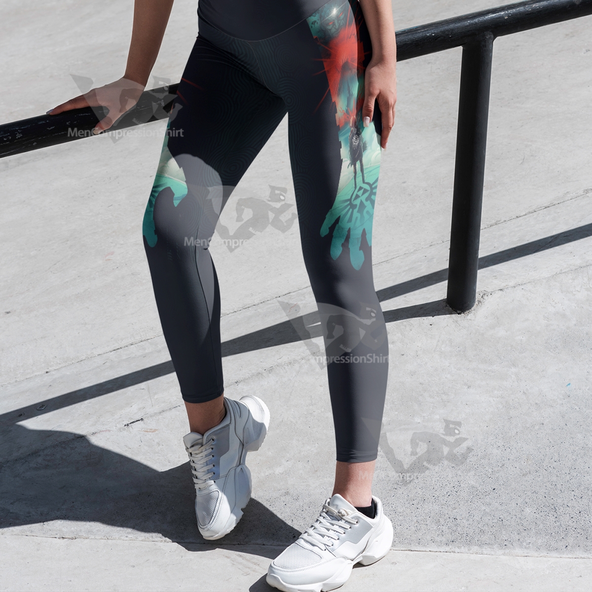 Zelda Tearsofkingdom Lllustration Poster Women Compression Legging-MensCompressionShirt