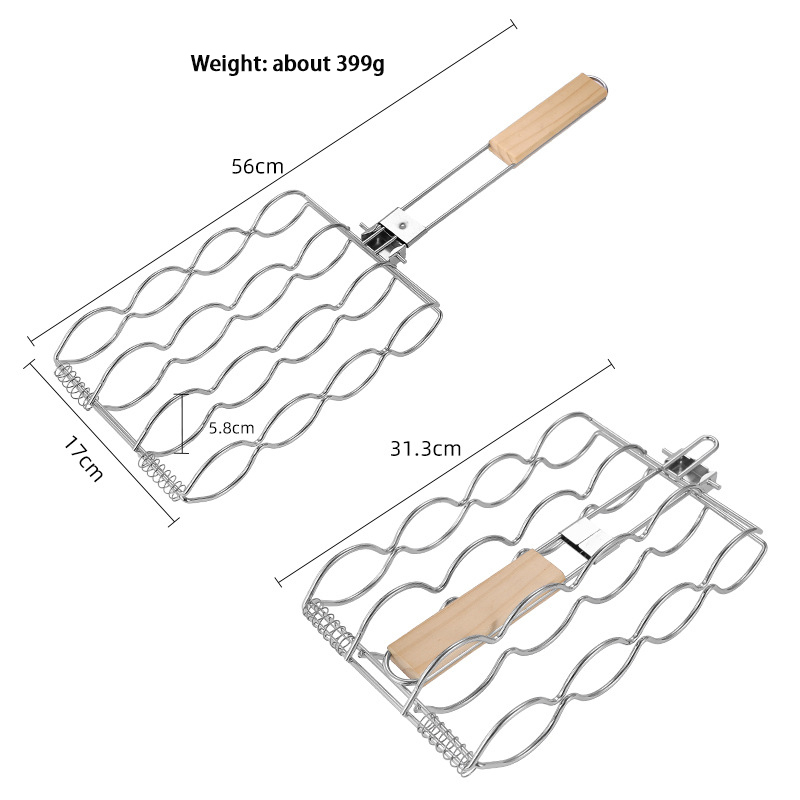 Grilled corn grill foldable outdoor BBQ barbecue corn net clip multi-functional grill net portable grill clip