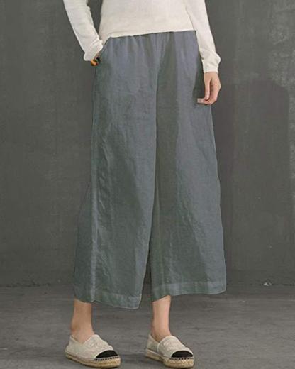 Women Solid Casual Linen Havana Nights Pants