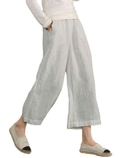 Women Solid Casual Linen Havana Nights Pants