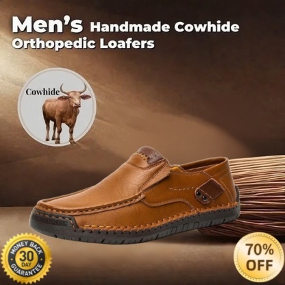 🐂Men's Calfskin Casual Shoes 👞Hand-sewn, slip-on design✅ Arch support - relieve pain and walk comfortably