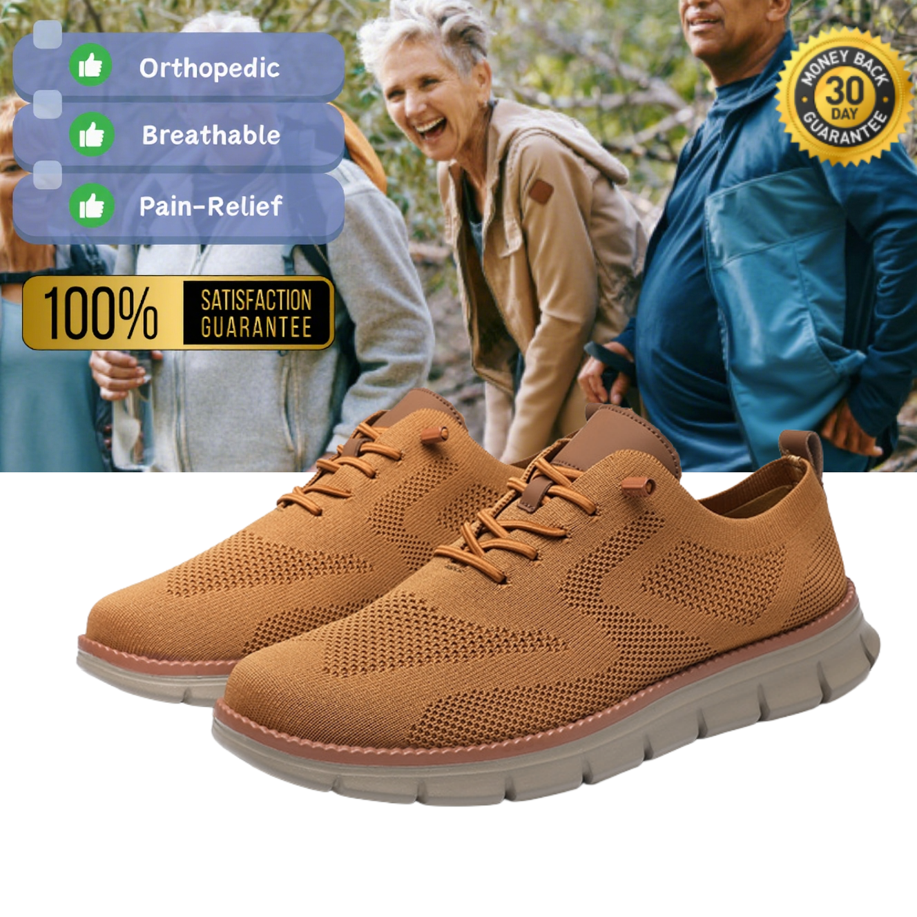 🔥 Ergonomically designed men's casual shoes 👞 Hand-sewn, easy to put on and take off ✅ Arch support, relieve pain, and make you walk comfortably