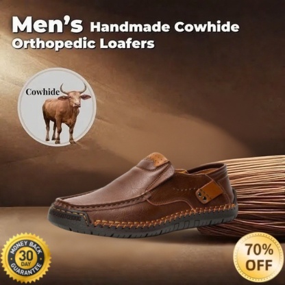 🐂Men's Calfskin Casual Shoes 👞Hand-sewn, slip-on design✅ Arch support - relieve pain and walk comfortably