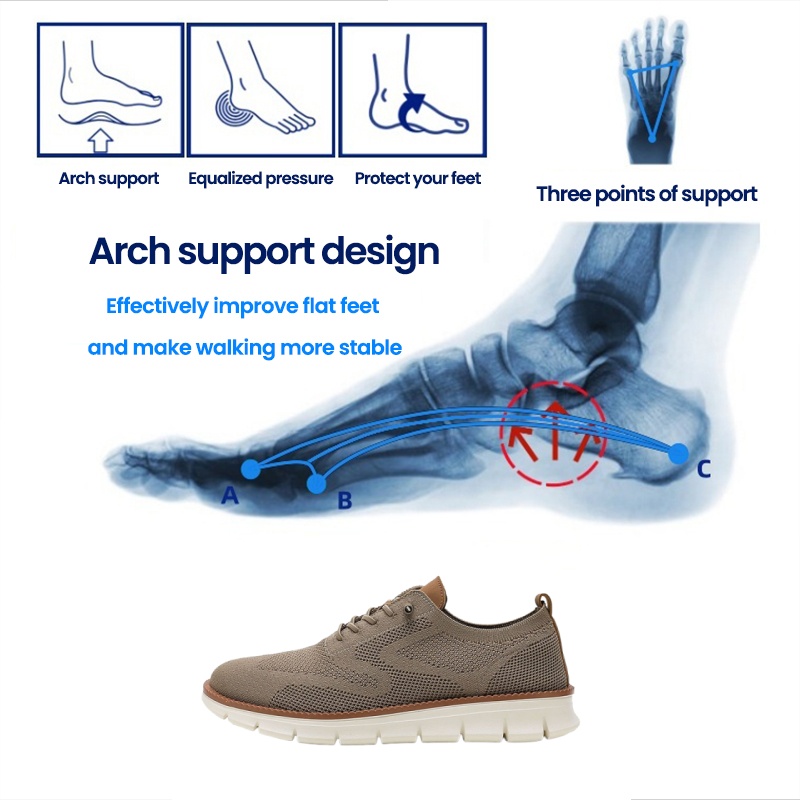 🔥 Ergonomically designed men's casual shoes 👞 Hand-sewn, easy to put on and take off ✅ Arch support, relieve pain, and make you walk comfortably