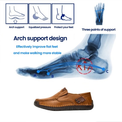 🐂Men's Calfskin Casual Shoes 👞Hand-sewn, slip-on design✅ Arch support - relieve pain and walk comfortably