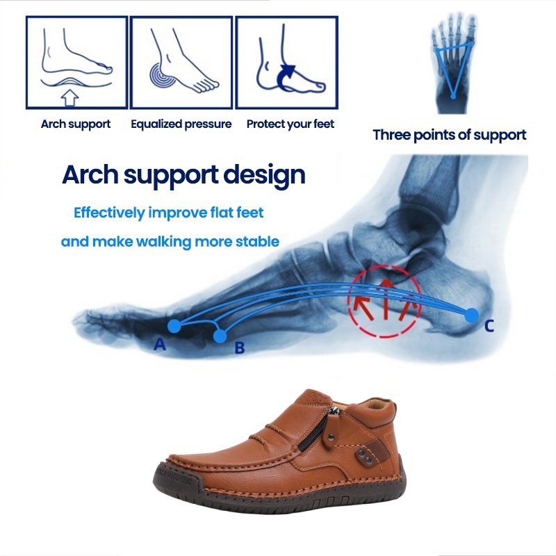 🔥 Men's Calfskin Casual Shoes👞 Hand-sewn, easy to put on and take off✅ Arch support - relieve pain and provide walking comfort