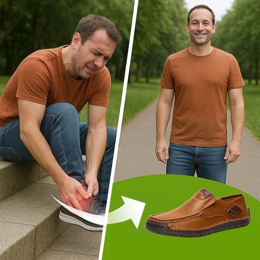 🐂Men's Calfskin Casual Shoes 👞Hand-sewn, slip-on design✅ Arch support - relieve pain and walk comfortably