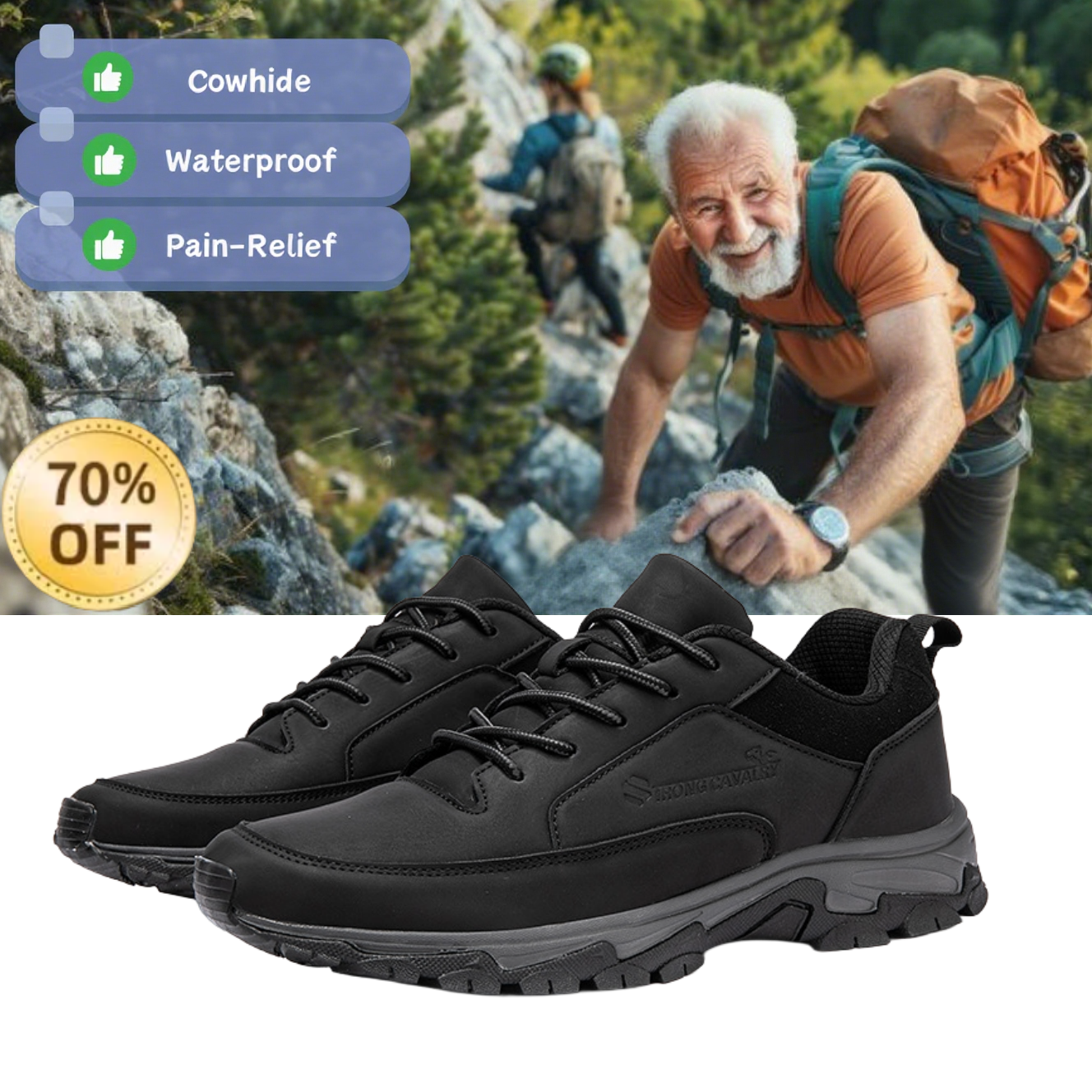 [Last Day 70% Off - Ends Soon] 🔥 Ergonomically Designed Men's Walking Shoes 👞 Relieve walking pain ✅ Arch support for comfortable walking