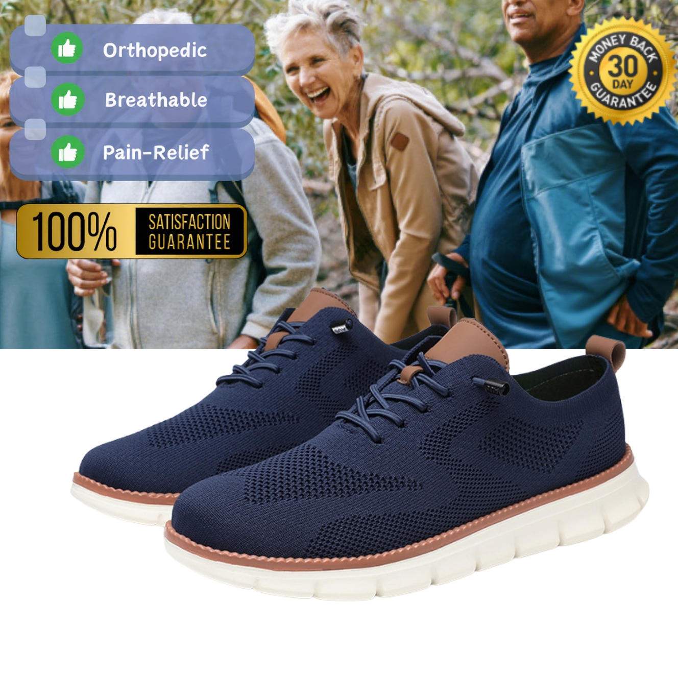 🔥 Ergonomically designed men's casual shoes 👞 Hand-sewn, easy to put on and take off ✅ Arch support, relieve pain, and make you walk comfortably
