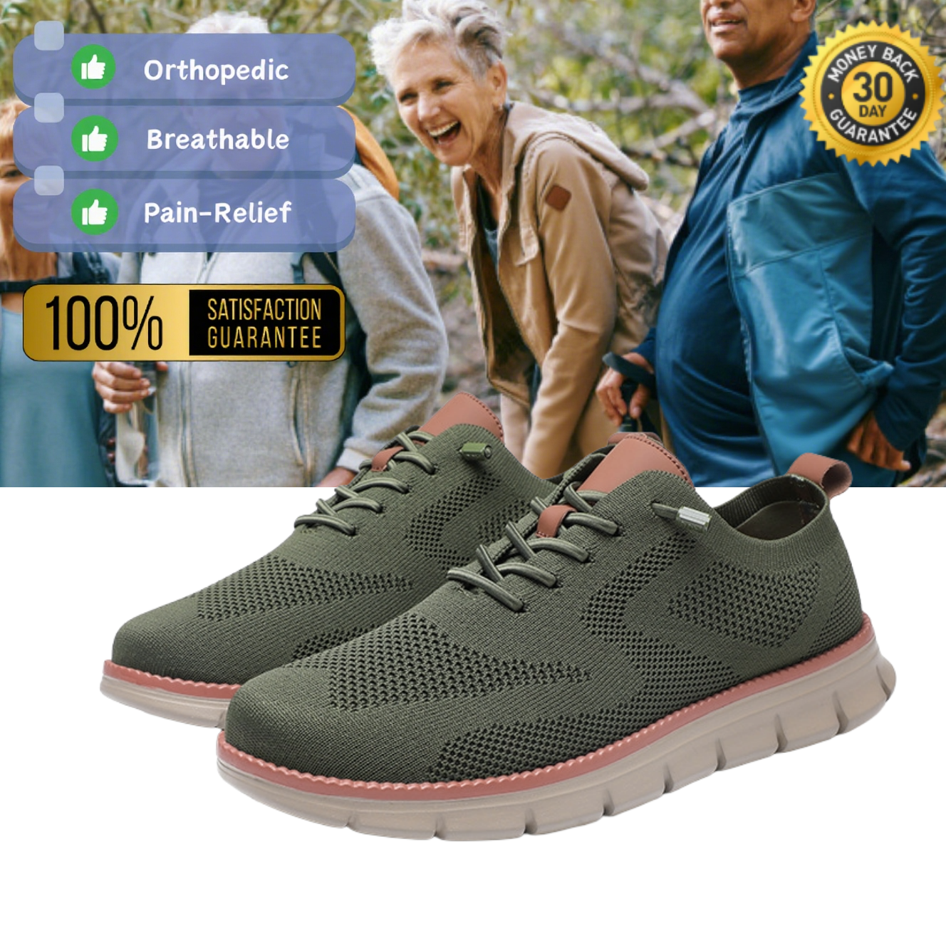 🔥 Ergonomically designed men's casual shoes 👞 Hand-sewn, easy to put on and take off ✅ Arch support, relieve pain, and make you walk comfortably