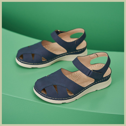 Casual Orthopedic Velcro Walking Wedge Toe Sandals