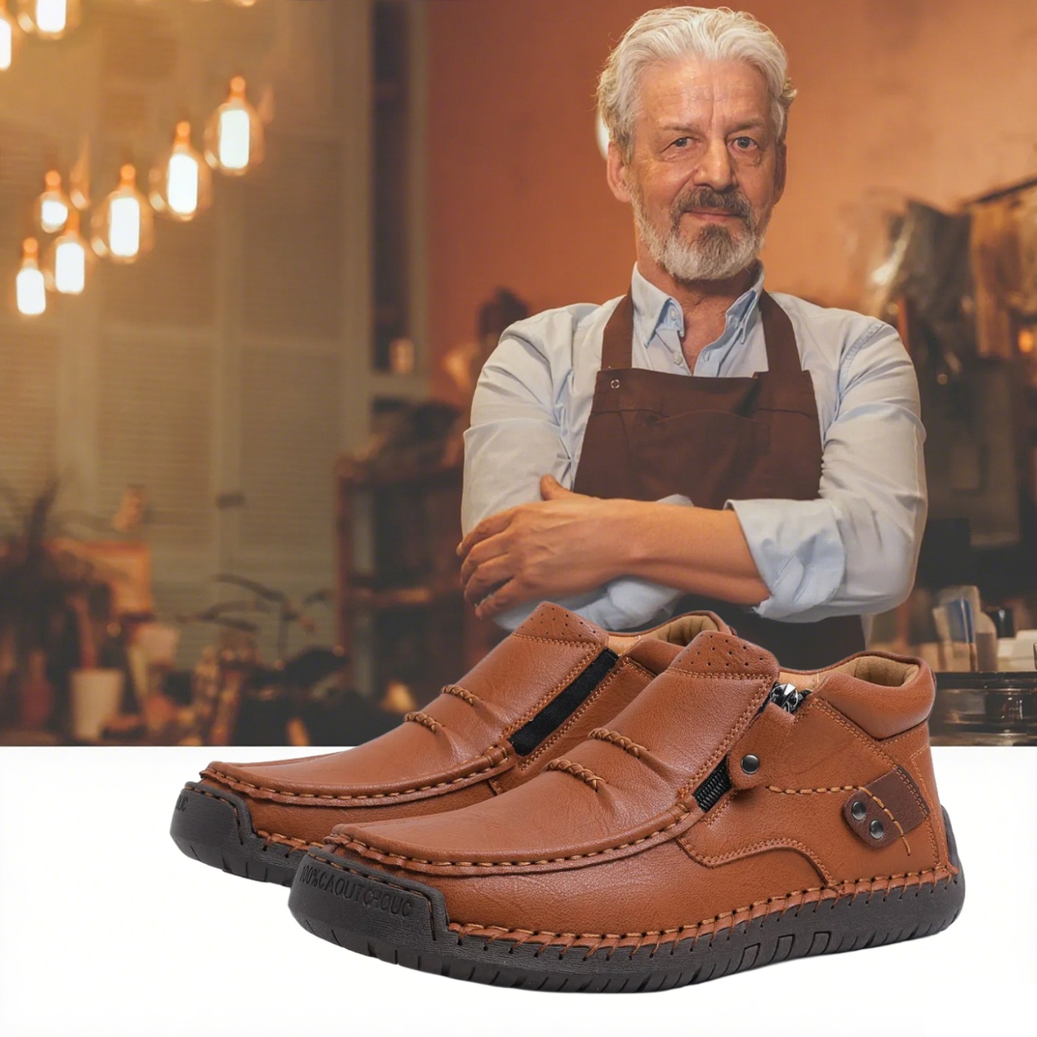 🔥 Men's slip-on walking shoes 👞 Easy to put on and take off, hand-sewn ✅ Non-slip, wear 24 hours a day, comfortable walking