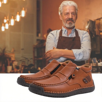 🔥 Men's slip-on walking shoes 👞 Easy to put on and take off, hand-sewn ✅ Non-slip, wear 24 hours a day, comfortable walking