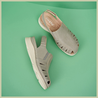Casual Orthopedic Velcro Walking Wedge Toe Sandals