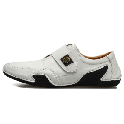 🔥 Hot Sale! Limited Stock! 💥Men's Outdoor Casual Low-Top Soft Leather Velcro Easy On/Off Shoes