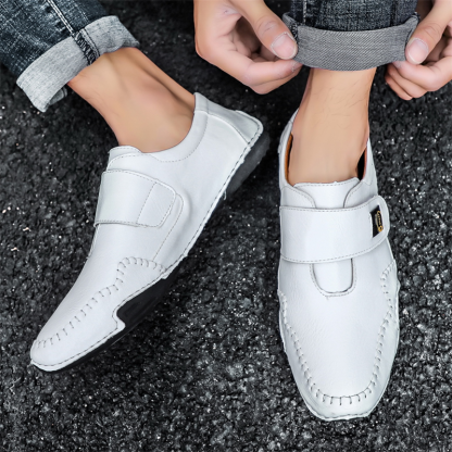 🔥 Hot Sale! Limited Stock! 💥Men's Outdoor Casual Low-Top Soft Leather Velcro Easy On/Off Shoes