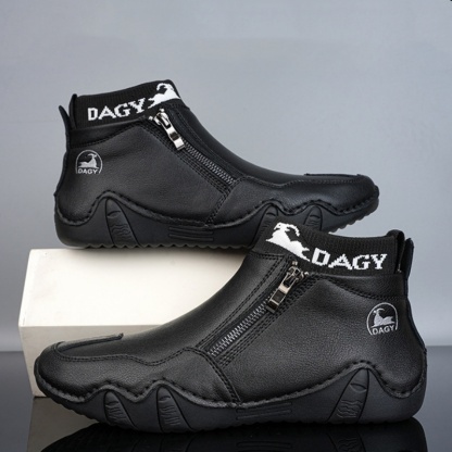 🔥Hot Sale! Limited Stock💥Men's Year-Round Lightweight Leather Slip-On Side-Zip DAGY Motorcycle Boots