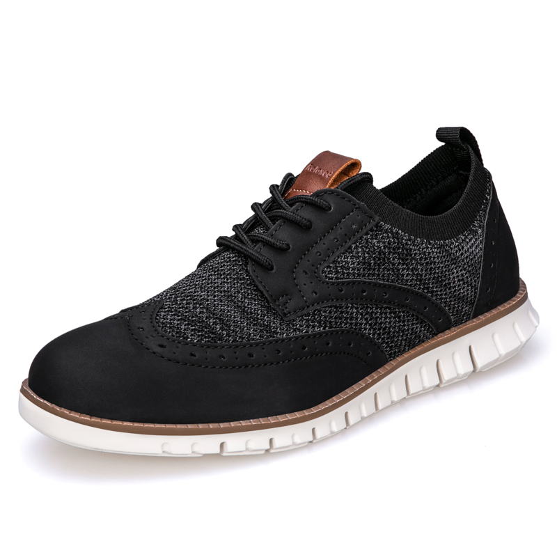 Men's Casual Dress Sneakers - Breathable Mesh Oxford Business Walking Tennis Shoes - Comfortable & Lightweight